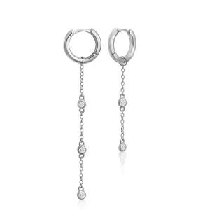Pendientes Largos | LINEARGENT Pendientes con colgantes estilo aro con cadenas