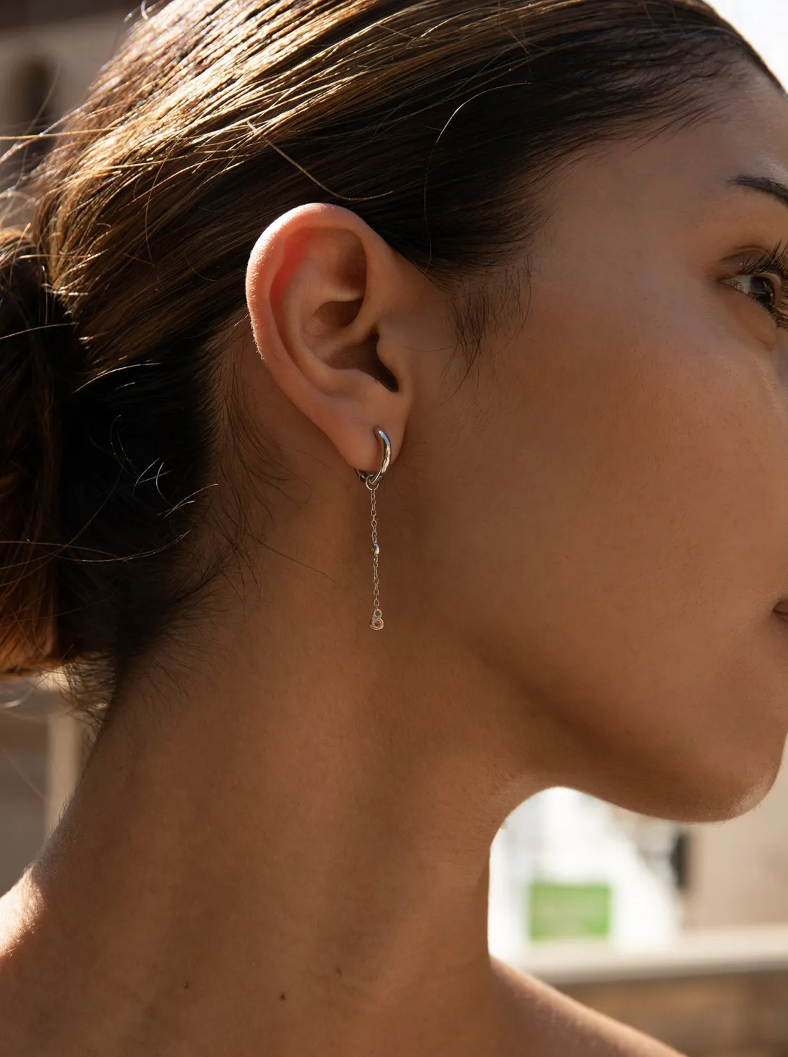 Pendientes Largos | LINEARGENT Pendientes con colgantes estilo aro con cadenas