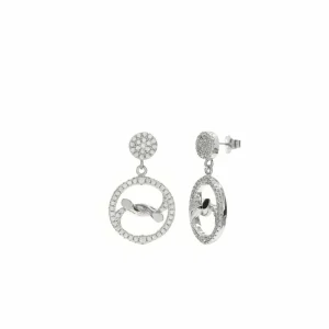 Pendientes Largos | LINEARGENT Pendientes con colgantes motivo de nudo con circonitas
