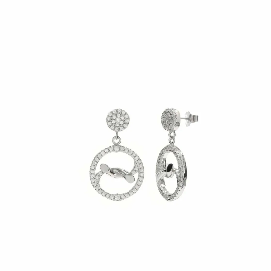 Pendientes Largos | LINEARGENT Pendientes con colgantes motivo de nudo con circonitas