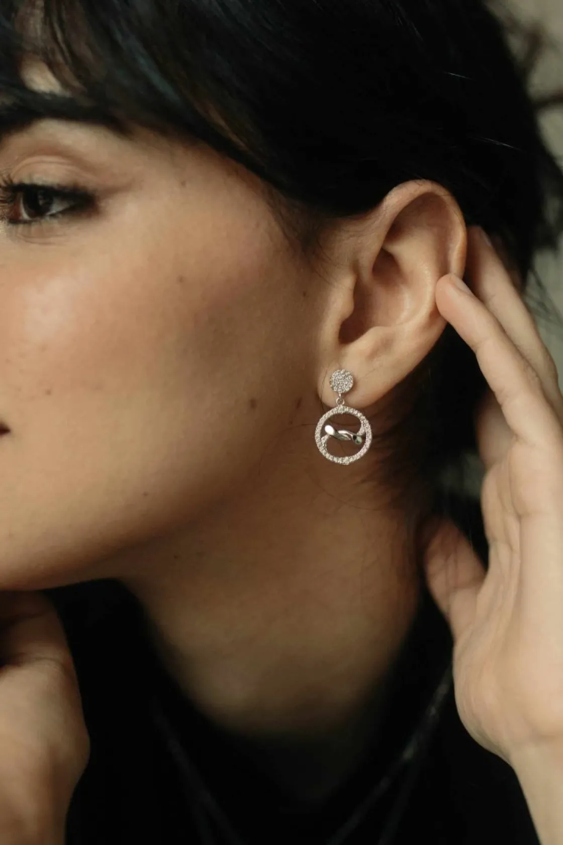 Pendientes Largos | LINEARGENT Pendientes con colgantes motivo de nudo con circonitas
