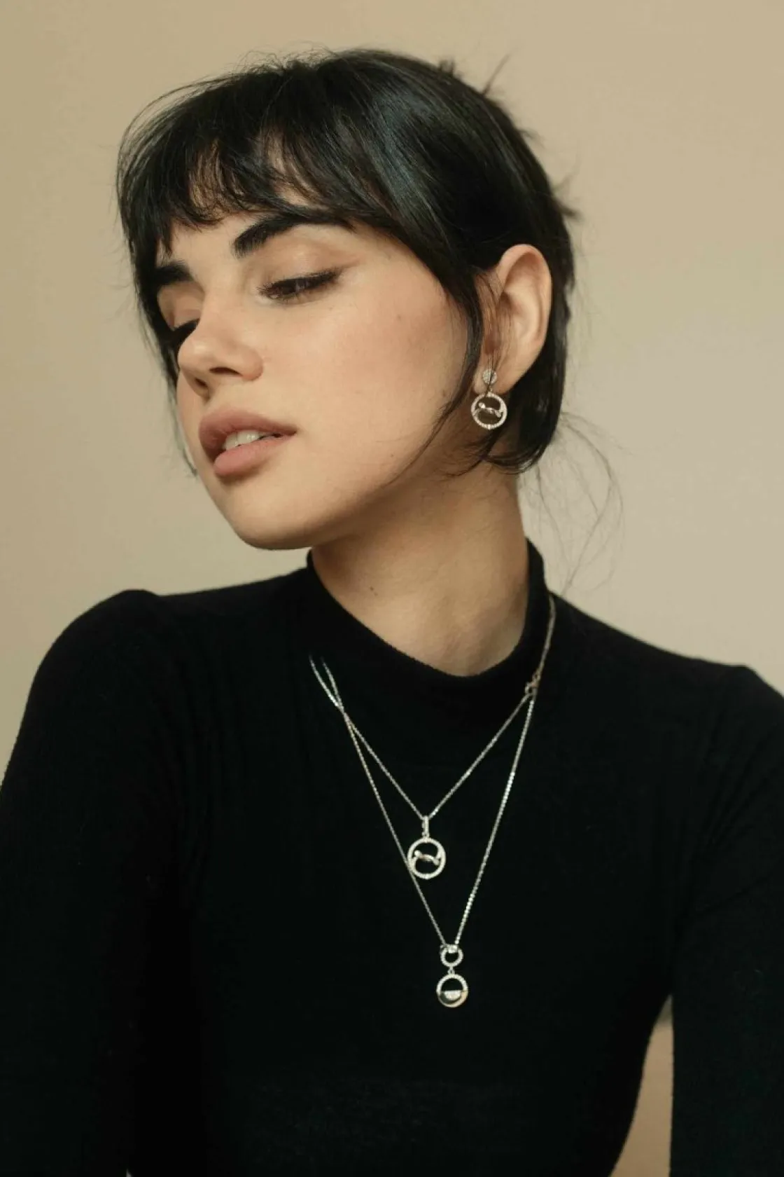 Pendientes Largos | LINEARGENT Pendientes con colgantes motivo de nudo con circonitas