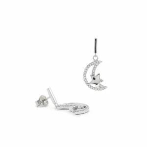 Pendientes Con Colgantes | LINEARGENT Pendientes con colgantes plata y circonitas con diseño luna y estrella