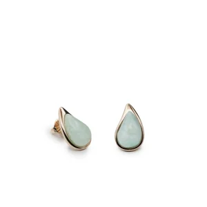 Pendientes De Piedra Natural | LINEARGENT Pendientes con piedra aquamarina en forma de gota