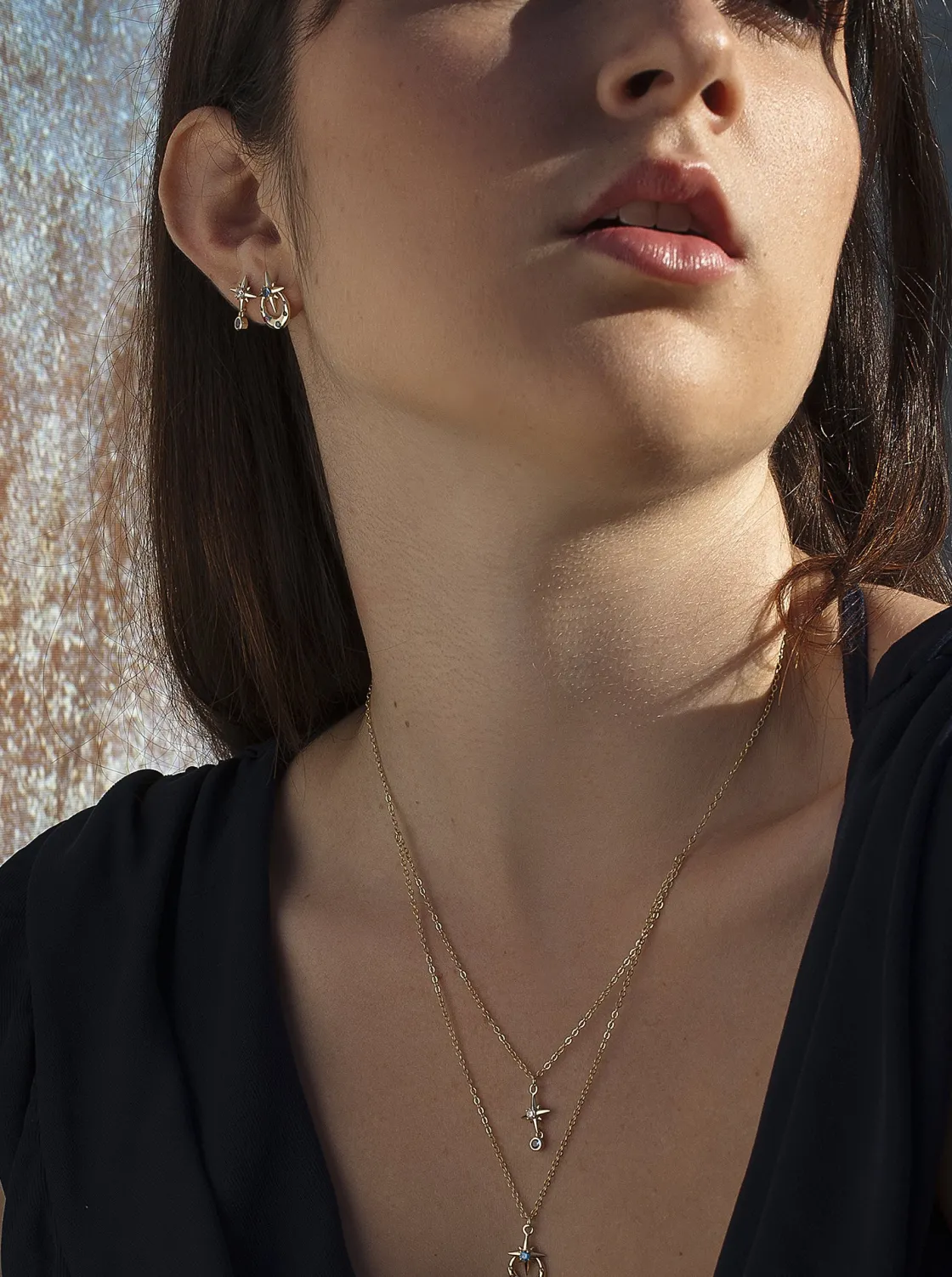 Pendientes Con Colgantes | LINEARGENT Pendientes con piedras de colores diseño universo
