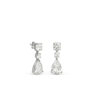 Pendientes Largos | LINEARGENT Pendientes de novia pequeños monocolor con circonitas