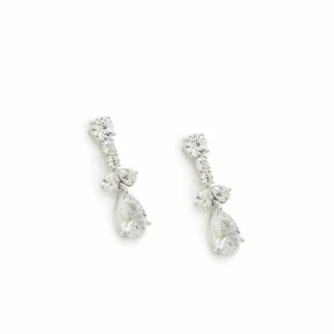 Pendientes Largos | LINEARGENT Pendientes de novia pequeños plata clásicos con lágrima