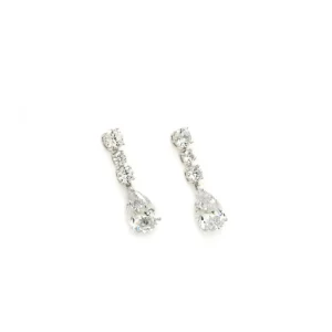 Pendientes Largos | LINEARGENT Pendientes de novia pequeños plata festivos y elegantes