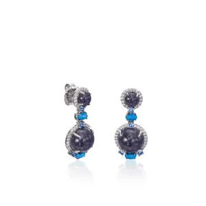 Pendientes De Piedra Natural | LINEARGENT Pendientes de piedra natural diseño colgante tonos oscuros