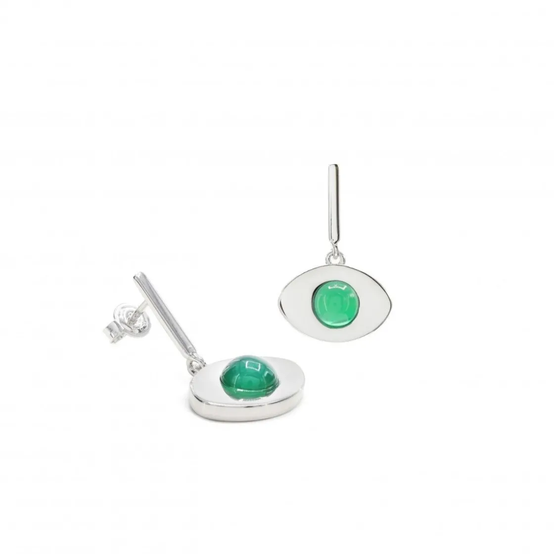 Pendientes De Piedras De Colores | LINEARGENT Pendientes de piedra natural diseño de ojo y aventurina