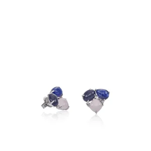 Pendientes De Piedra Natural | Pendientes Pequeños | LINEARGENT Pendientes de piedra natural diseño triangular con circonitas
