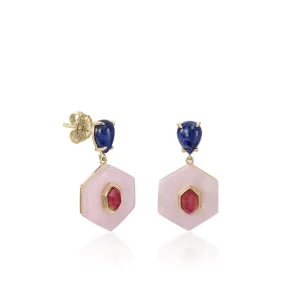 Pendientes De Piedras De Colores | LINEARGENT Pendientes de piedra natural en tono ''lightorange''
