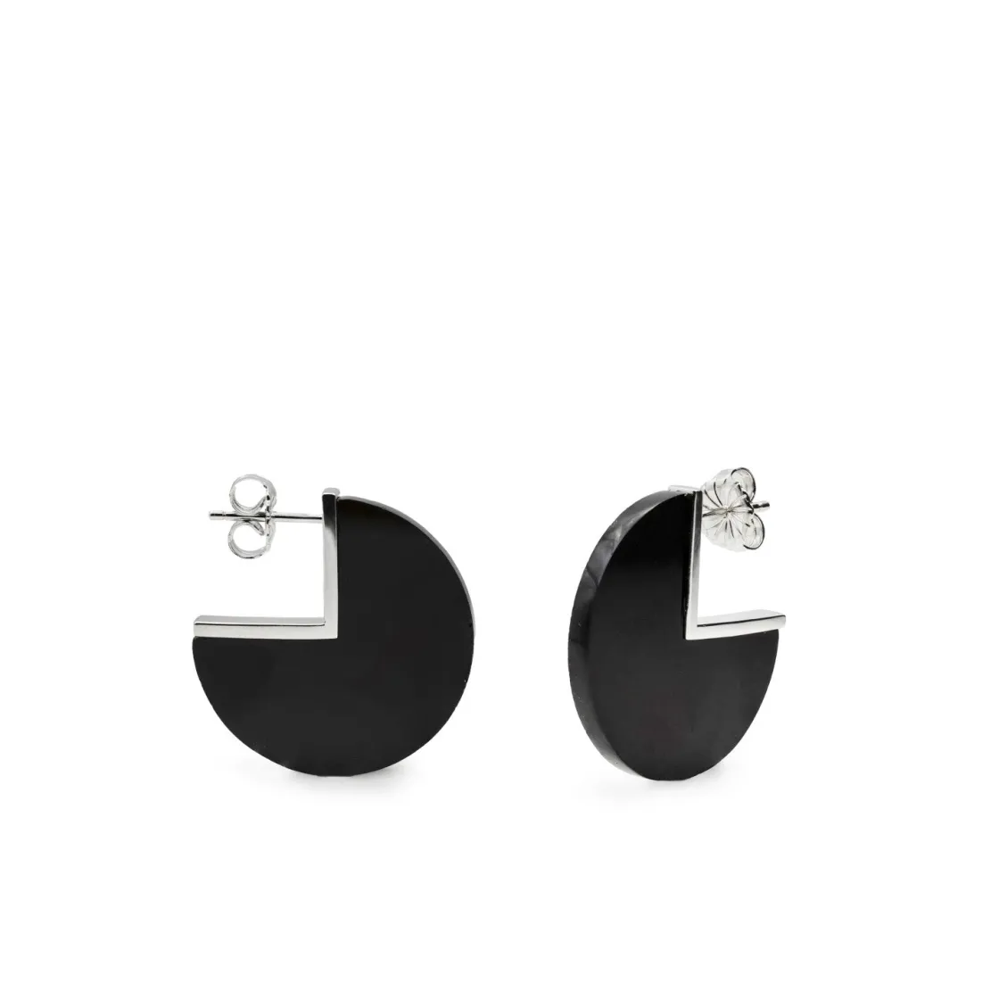 Pendientes Originales | Pendientes De Piedra Natural | LINEARGENT Pendientes de piedra onix en círculo 3/4