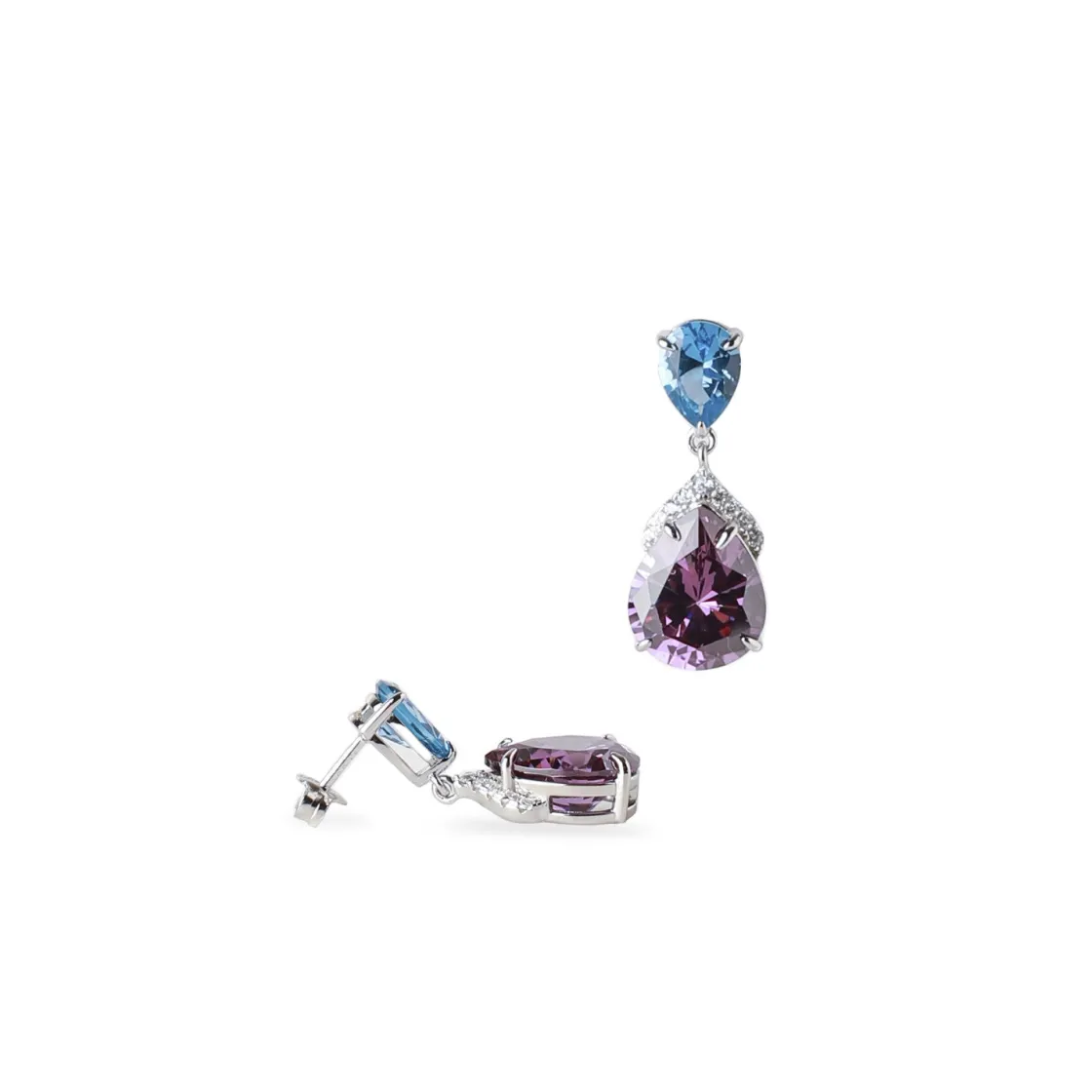 Pendientes De Piedras De Colores | LINEARGENT Pendientes de piedras de colores amatista talla pera