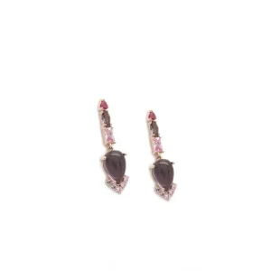 Pendientes De Piedras De Colores | LINEARGENT Pendientes de piedras de colores diseño alargado con circonitas