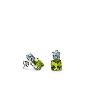 Pendientes De Piedra Natural | Pendientes De Piedras De Colores | LINEARGENT Pendientes de piedras de colores diseño de gemas bicolores
