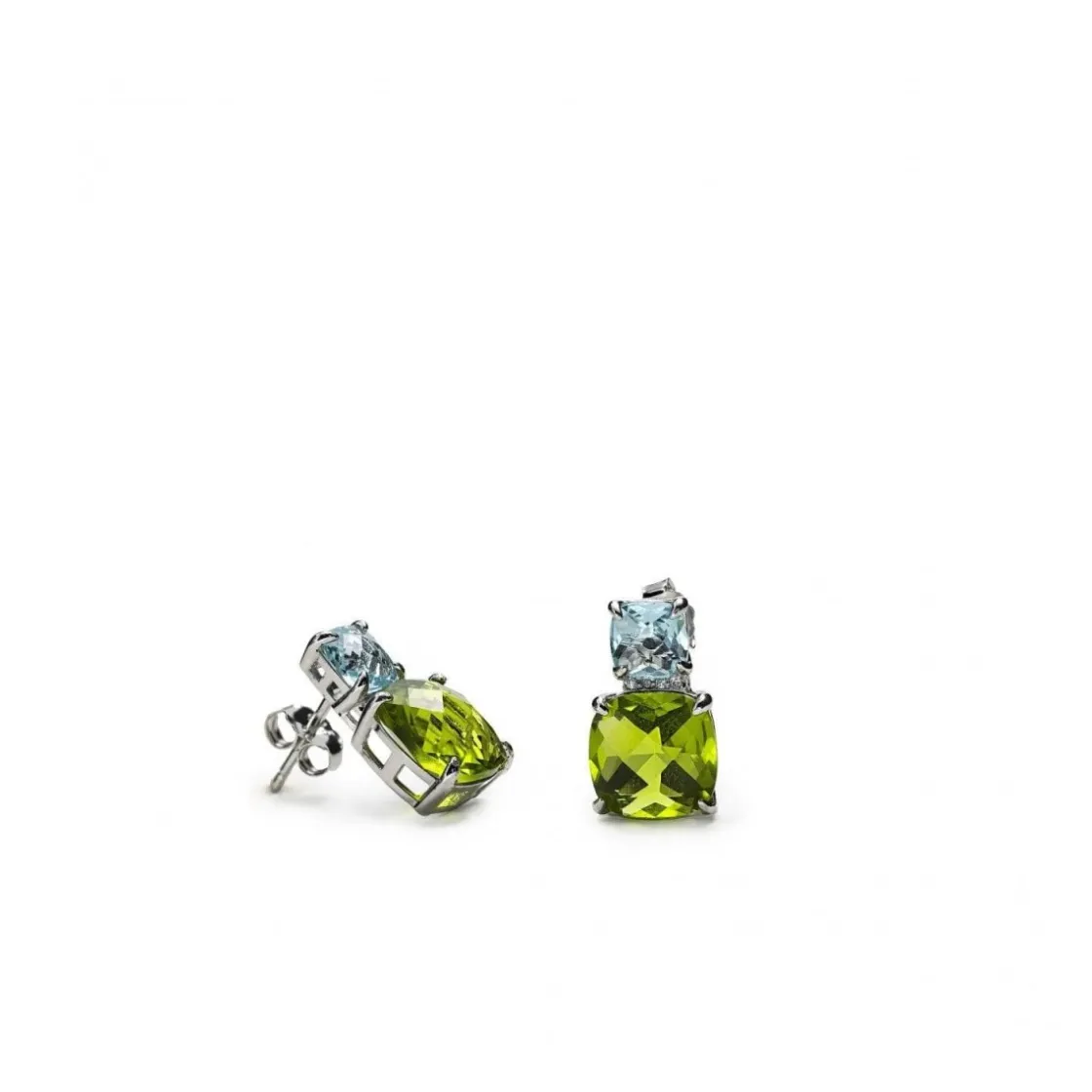 Pendientes De Piedra Natural | Pendientes De Piedras De Colores | LINEARGENT Pendientes de piedras de colores diseño de gemas bicolores