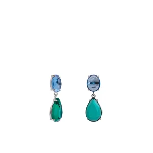 Pendientes De Piedras De Colores | LINEARGENT Pendientes de piedras de colores diseño lágrima tono aguamarina