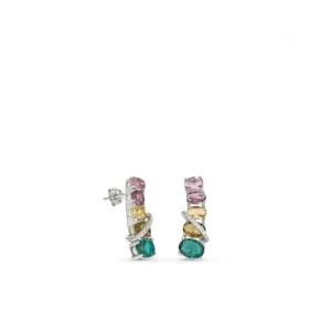 Pendientes De Piedras De Colores | LINEARGENT Pendientes de piedras de colores diseño vertical