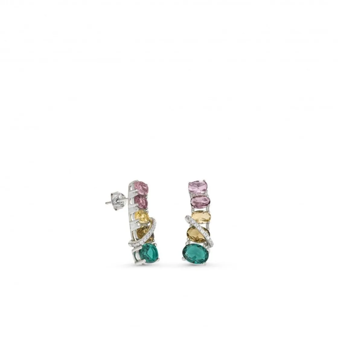 Pendientes De Piedras De Colores | LINEARGENT Pendientes de piedras de colores diseño vertical