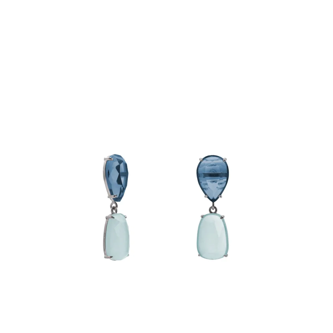 Pendientes De Piedras De Colores | LINEARGENT Pendientes de piedras de colores en tono azul lechoso