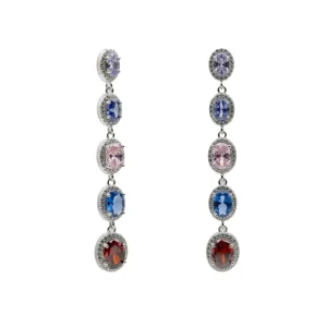 Pendientes Largos | Pendientes De Piedras De Colores | LINEARGENT Pendientes de piedras de colores tonos vibrantes