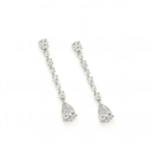 Pendientes Largos | LINEARGENT Pendientes largos brillantes con circonitas y movimiento
