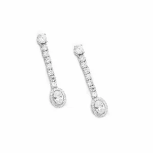 Pendientes Largos | LINEARGENT Pendientes largos brillantes de plata diseño fino