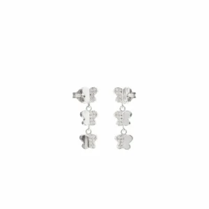 Pendientes Largos | LINEARGENT Pendientes largos brillantes novia de plata motivo de mariposas y circonitas