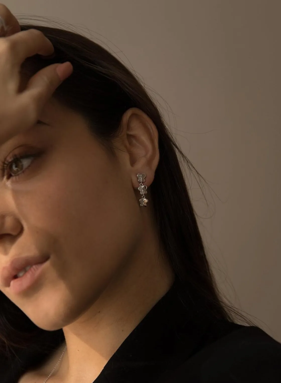 Pendientes Largos | LINEARGENT Pendientes largos brillantes novia de plata motivo de mariposas y circonitas