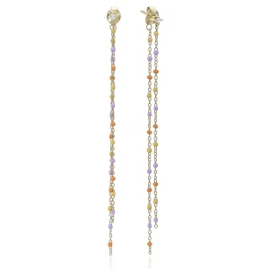 Pendientes Largos | LINEARGENT Pendientes largos con doble cadena diseño sunset