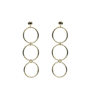 Pendientes Largos | LINEARGENT Pendientes largos de plata bañada en oro diseño aros