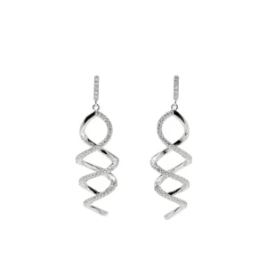 Pendientes Largos | LINEARGENT Pendientes largos de plata con diseño en espiral
