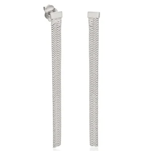 Pendientes Largos | LINEARGENT Pendientes largos de plata con diseño snake