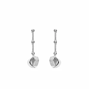 Pendientes Largos | LINEARGENT Pendientes largos diseño de nudo con circonitas