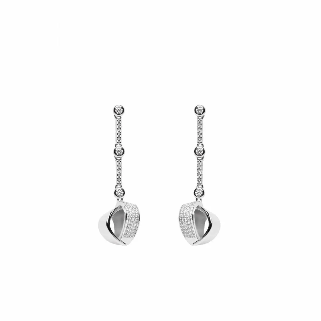 Pendientes Largos | LINEARGENT Pendientes largos diseño de nudo con circonitas
