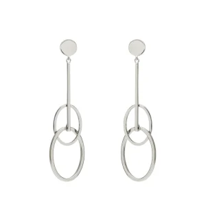 Pendientes Largos | LINEARGENT Pendientes largos diseño doble aro entrelazado