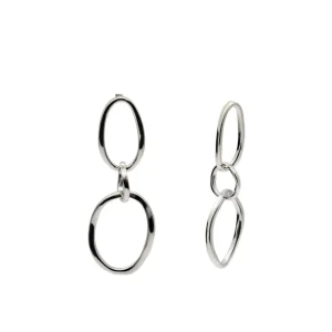 Pendientes Largos | LINEARGENT Pendientes largos diseño eslabones irregulares