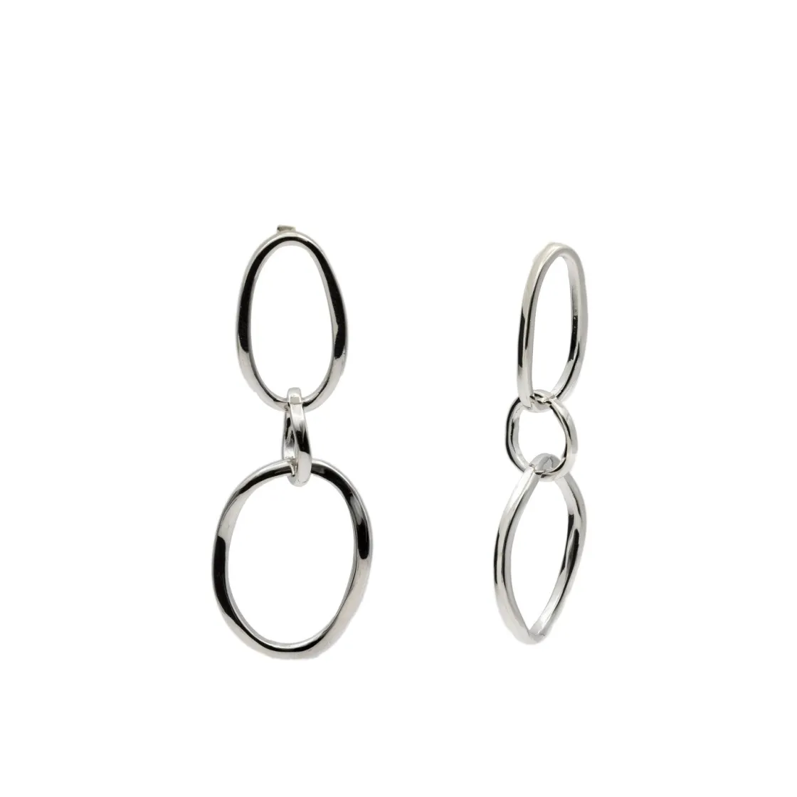 Pendientes Largos | LINEARGENT Pendientes largos diseño eslabones irregulares
