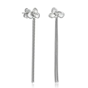 Pendientes Largos | LINEARGENT Pendientes largos estilo cadena con motivo floral