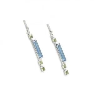 Pendientes Largos | LINEARGENT Pendientes largos finos de plata diseño simétrico