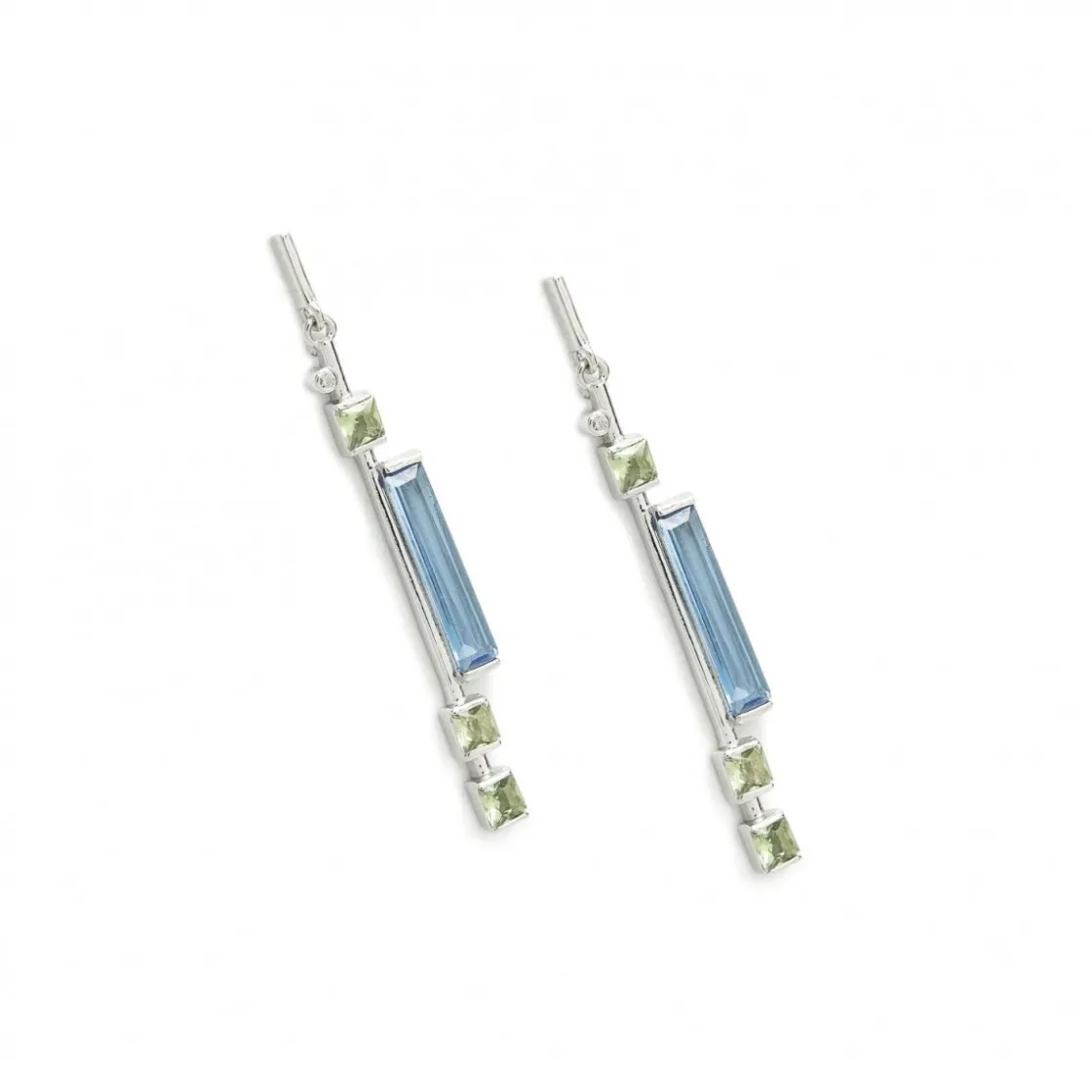 Pendientes Largos | LINEARGENT Pendientes largos finos de plata diseño simétrico