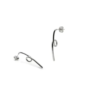 Pendientes Largos | LINEARGENT Pendientes largos finos diseño tirabuzon
