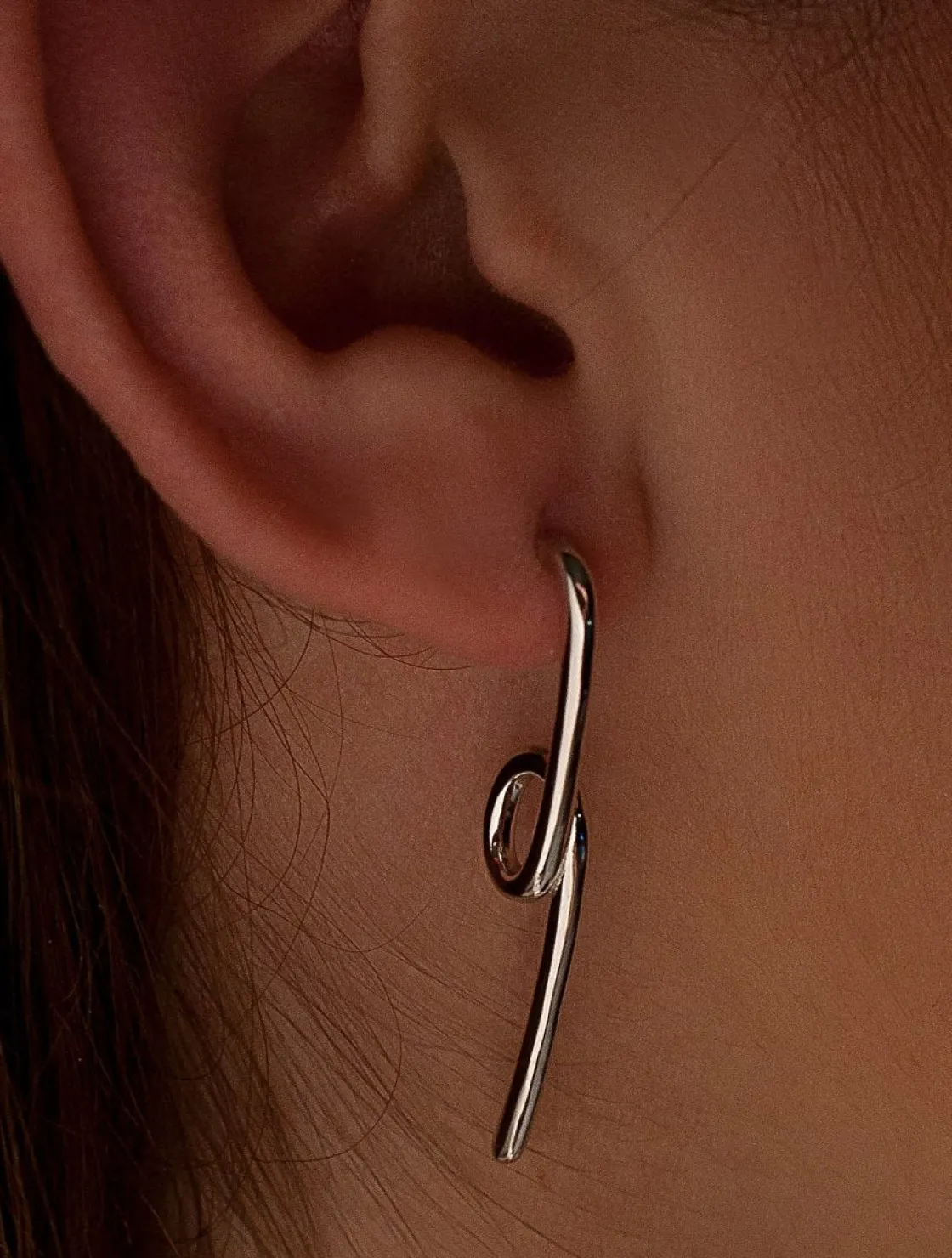Pendientes Largos | LINEARGENT Pendientes largos finos diseño tirabuzon