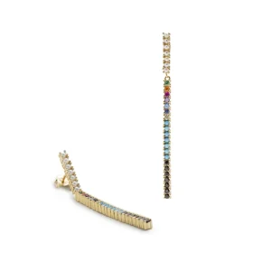 Pendientes Largos | LINEARGENT Pendientes largos formados por piedras circonitas y perlas