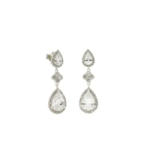 Pendientes Largos | LINEARGENT Pendientes largos novia brillantes diseño de lágrima