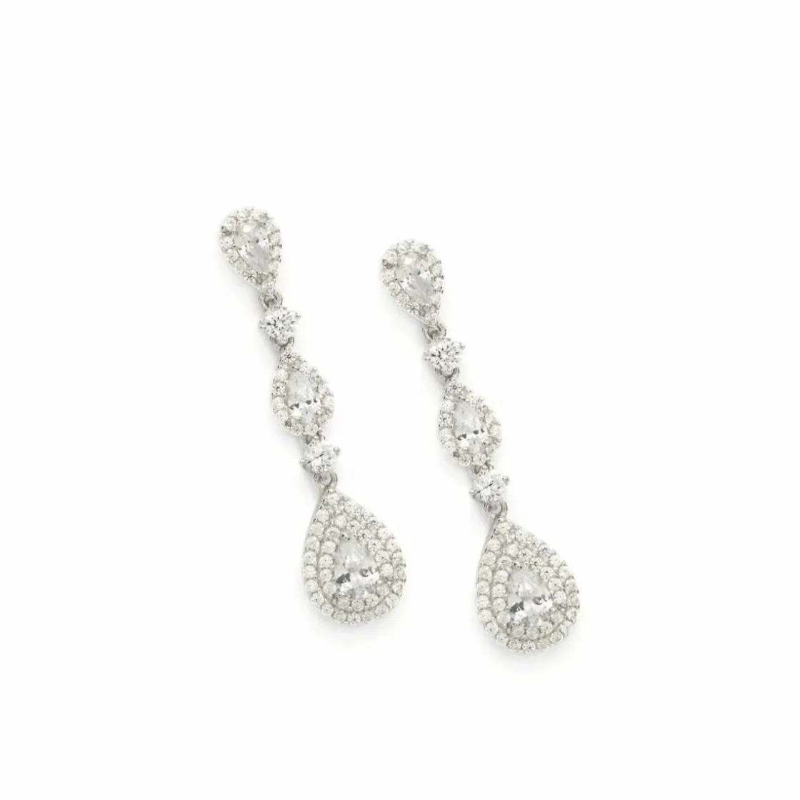 Pendientes Largos | LINEARGENT Pendientes largos novia en diferentes tallas con circonitas