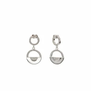 Pendientes Largos | LINEARGENT Pendientes largos plata y circonitas con círculos de diferentes medidas