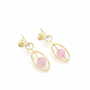 Pendientes Originales | Pendientes Largos | LINEARGENT Pendientes originales bañados en oro con motivos geométricos