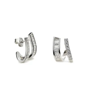 Pendientes Trepadores | LINEARGENT Pendientes originales con tiras de circonitas en dos tamaños.